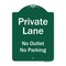 Signmission Private Lane No Outlet No Parking Heavy-Gauge Aluminum Architectural Sign, 24" H, GW-1824-9777 A-DES-GW-1824-9777 - alternate 1